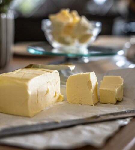 sliced cheese on clear glass plate